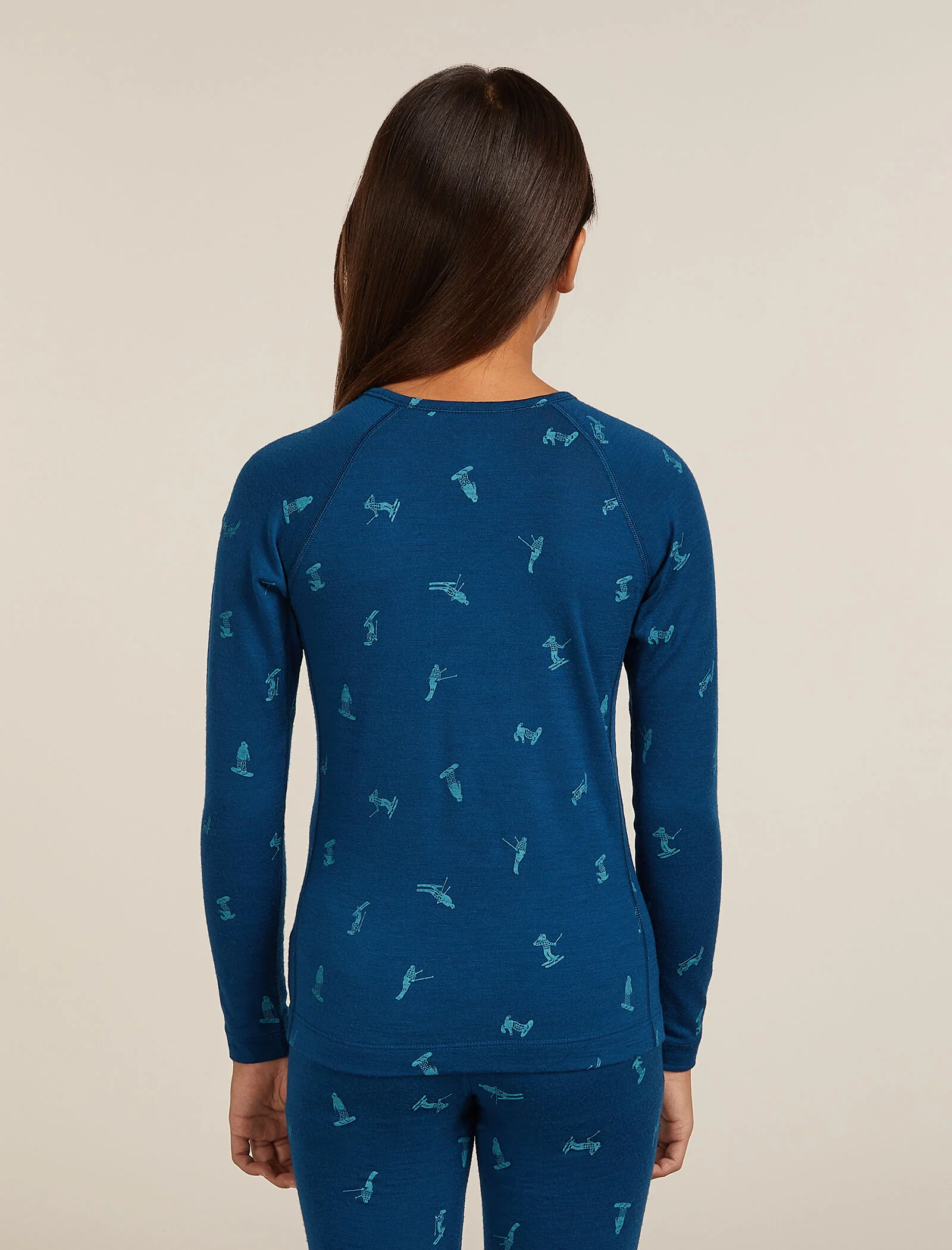 Kids’ Merino 200 Oasis Long Sleeve Crewe Thermal Top Snow Day
