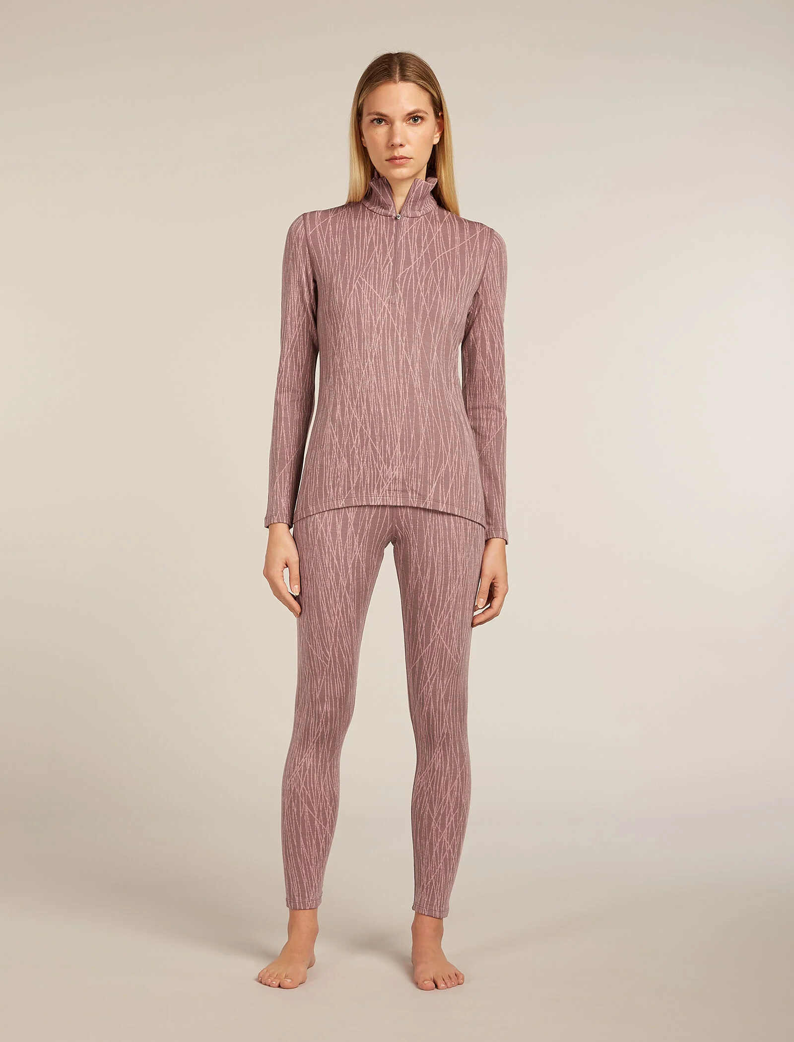 Women's Merino 260 Tech Vertex Long Sleeve Half Zip Thermal Top Delta Lines