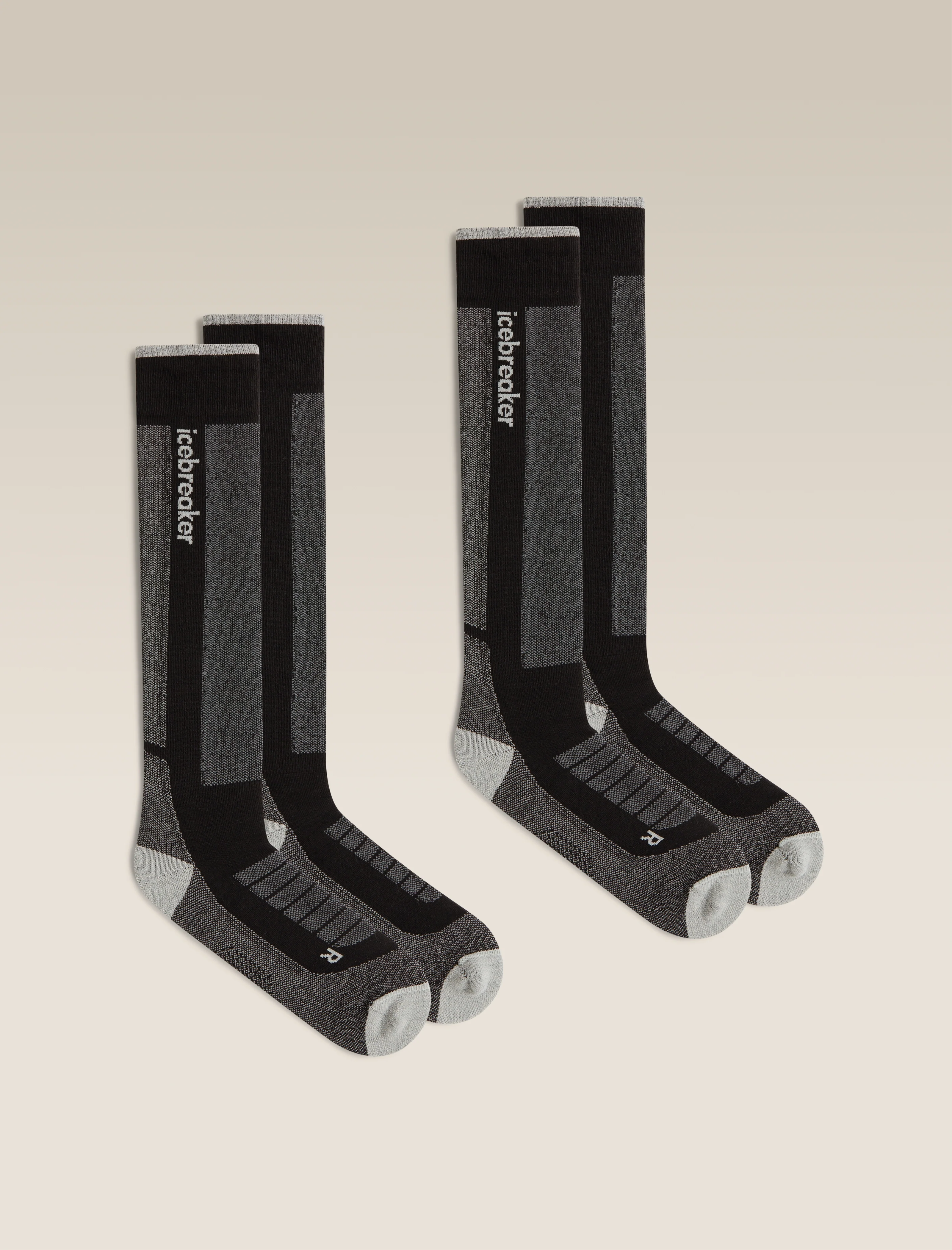 Men's Merino Blend Ski+ Medium Over The Calf 2 Pack Socks