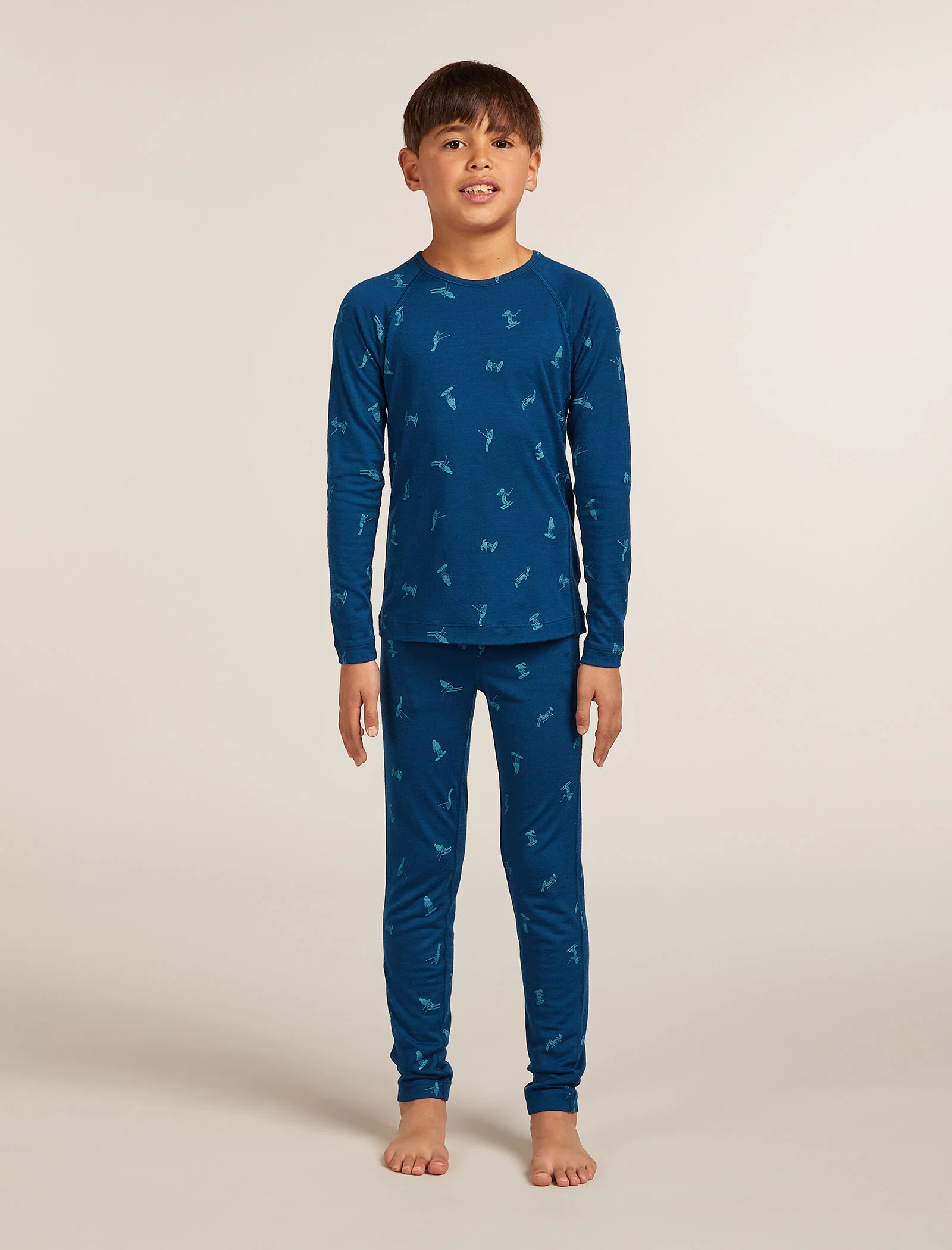 Kids’ Merino 200 Oasis Long Sleeve Crewe Thermal Top Snow Day