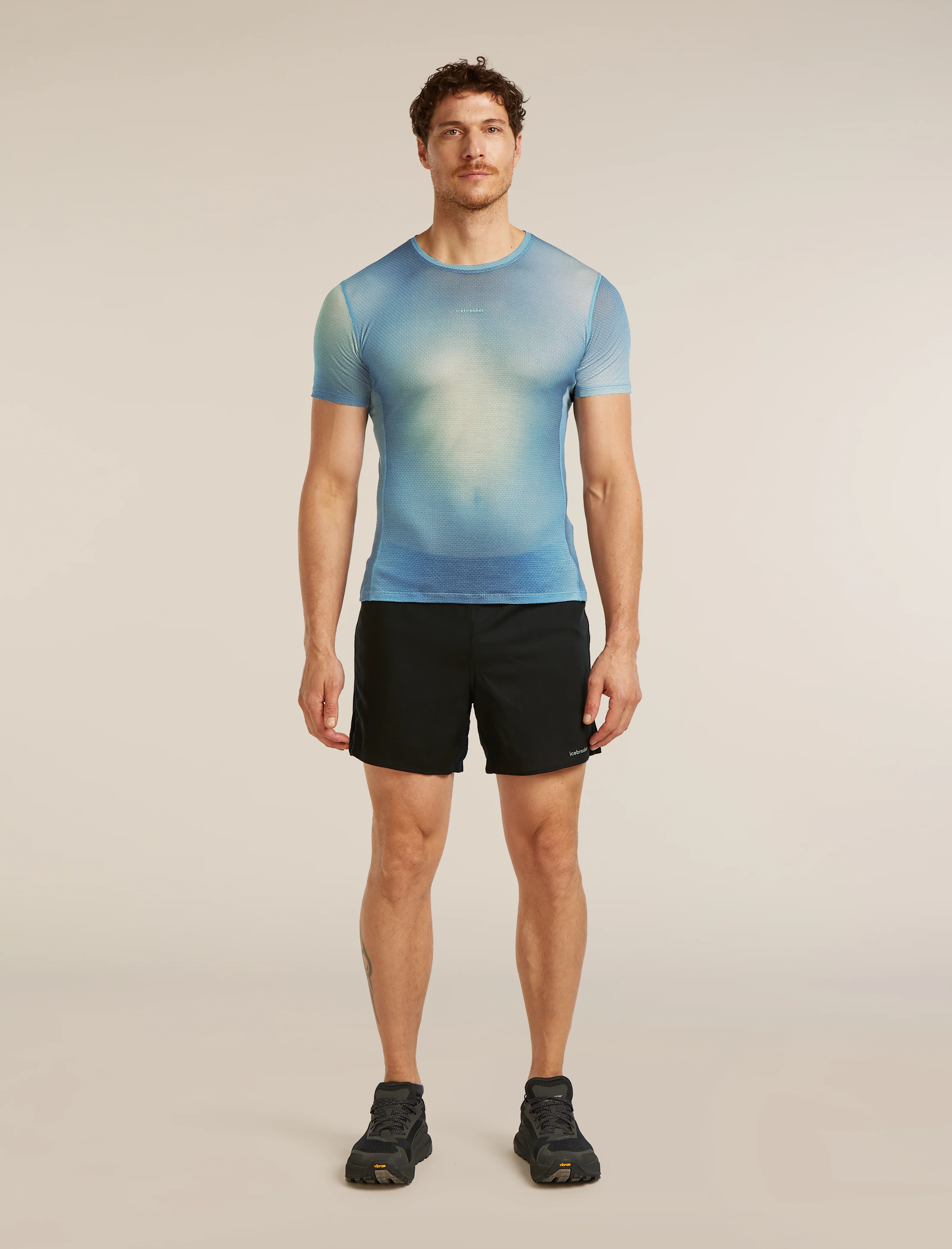 Men's Merino Blend 75 Cool-Lite™ Featherlight™ Short Sleeve Crewe AOP