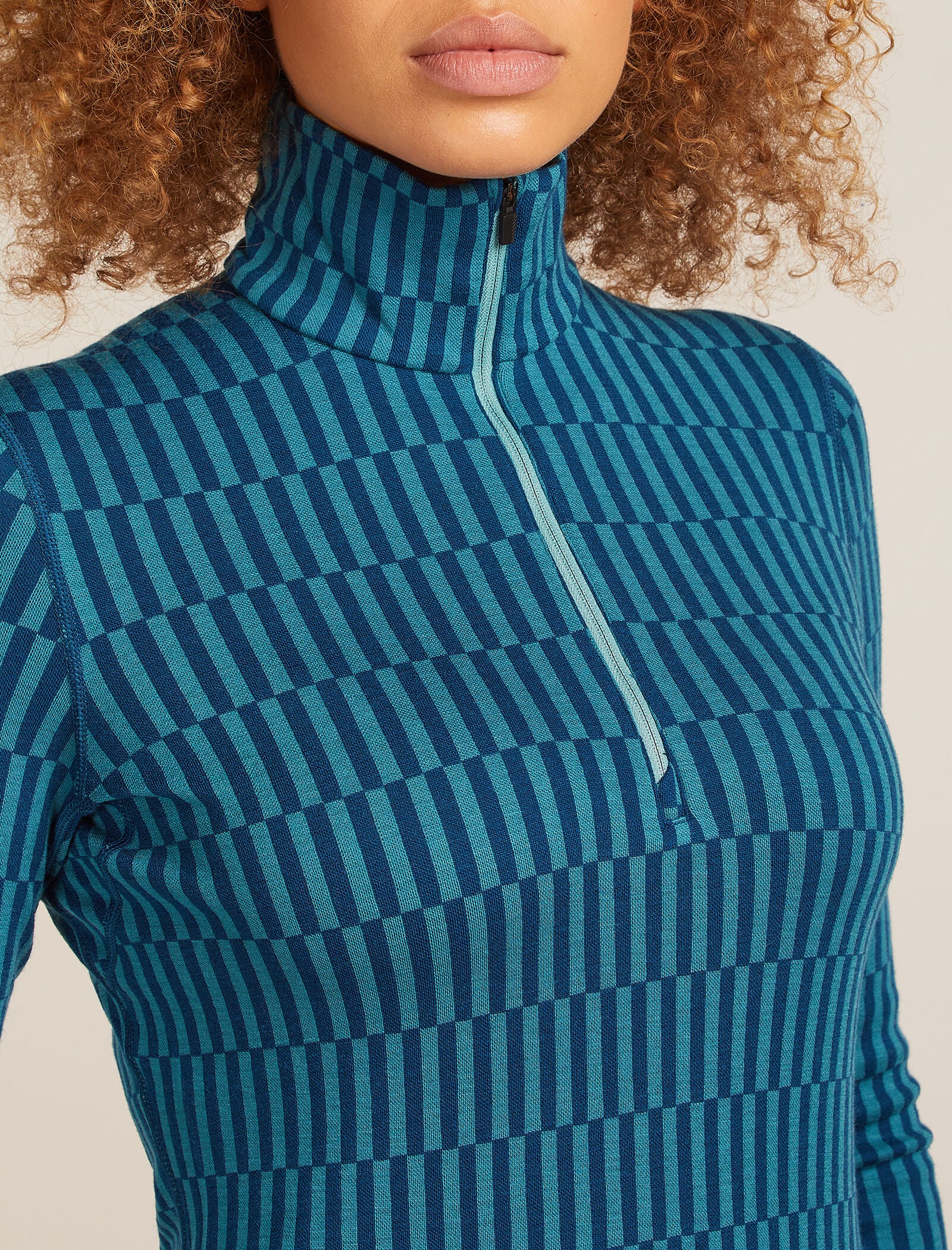 Women's Merino 260 Tech Vertex Long Sleeve Half Zip Thermal Top Snow Grid